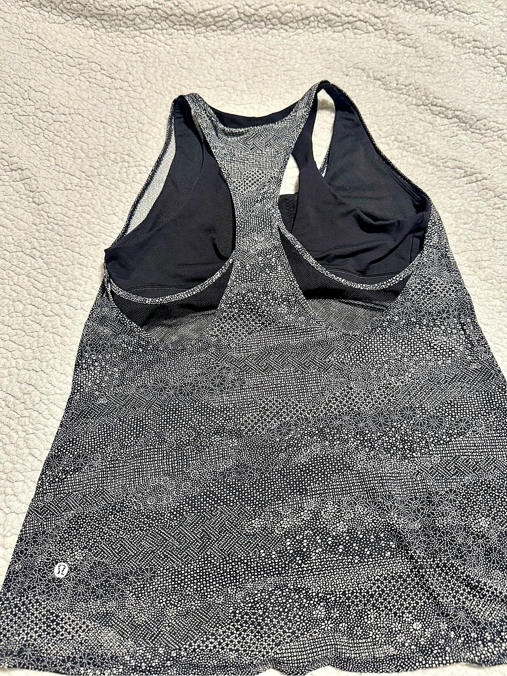 lululemon Ebb to Street Tank Abstract Racerback Black & White